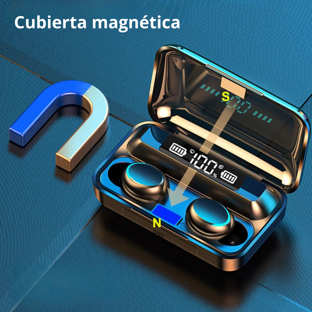 Auriculares inalámbricos deportivo control táctil con pantalla LED