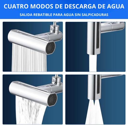 Grifo giratorio con cascada para extensión 4en1