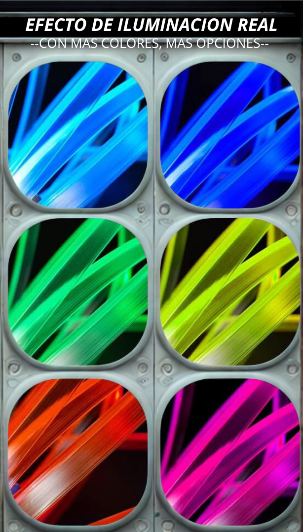 Tira de luz ambiente multifuncional 7 colores RGB para coches