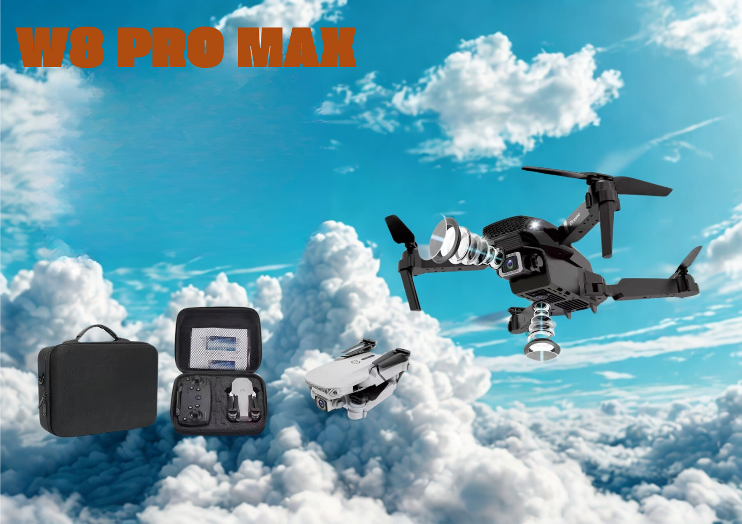 Mini Dron con doble cámara 4K + Maletín Gratis