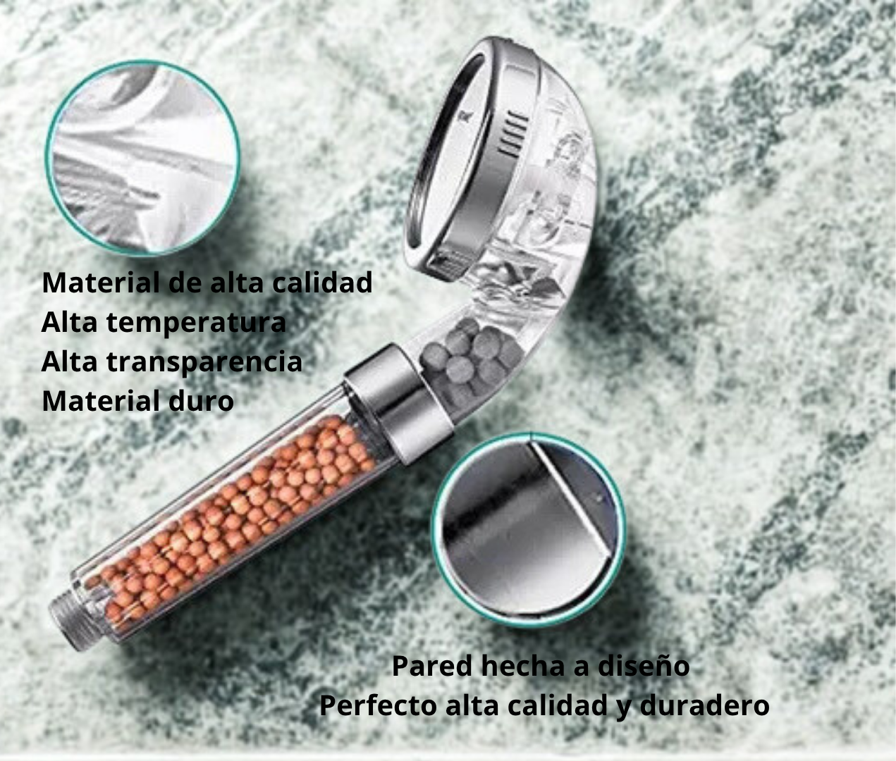 Cabezal de ducha iónico con 3 modos